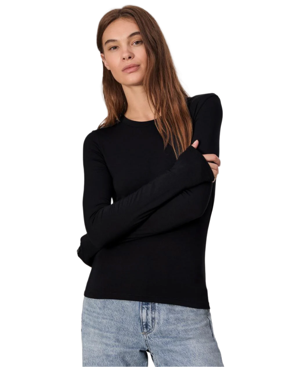 rag & bone T-shirts XXS / Black rag & bone - Women's Luca Slim Long Sleeve Tee