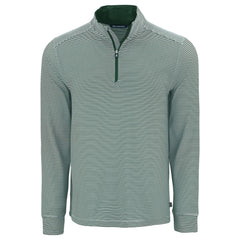 Cutter & Buck Layering S / Hunter/White Cutter & Buck - Men's Forge Recycled Stretch Double Stripe 1/4-Zip Pullover