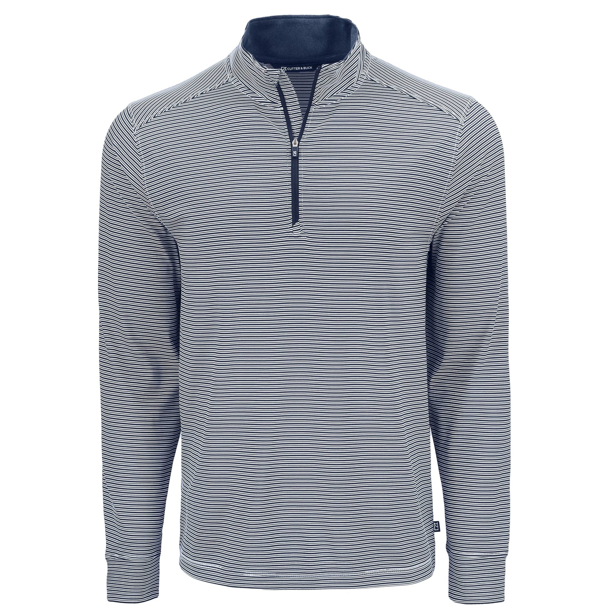 Cutter & Buck Layering S / Navy Blue/White Cutter & Buck - Men's Forge Recycled Stretch Double Stripe 1/4-Zip Pullover