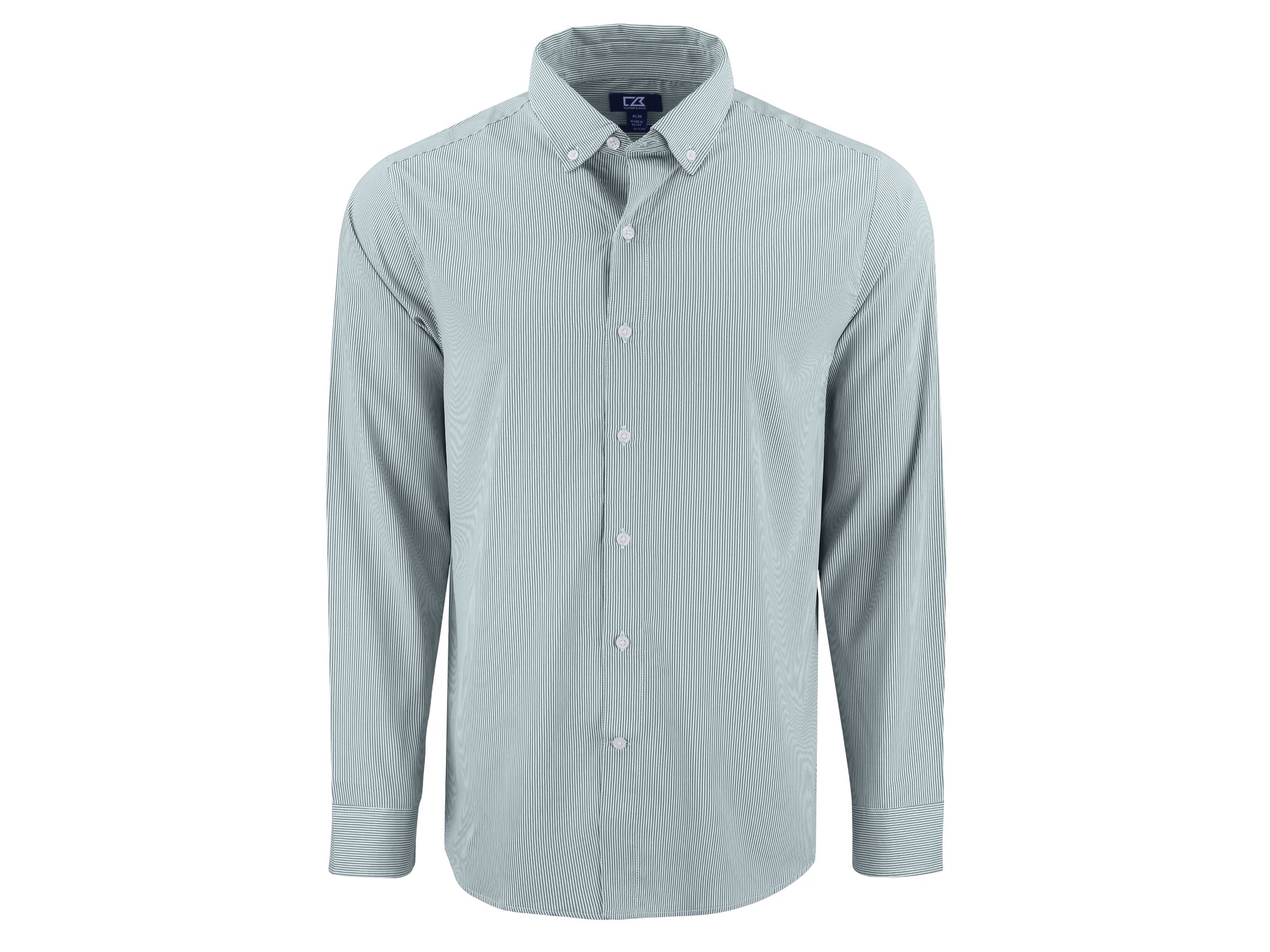 Cutter & Buck Woven Shirts S / Hunter/White Cutter & Buck - Men's Skyline Recycled Pinstripe Dress Shirt