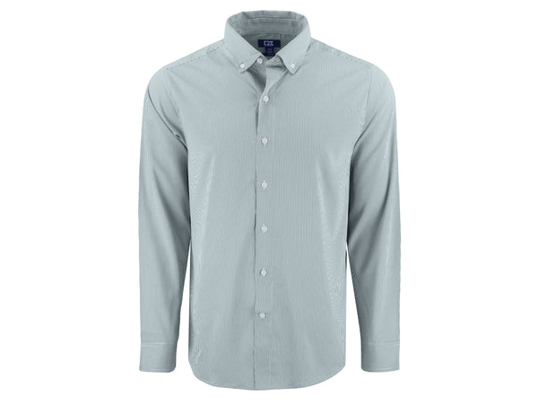 Cutter & Buck Woven Shirts S / Hunter/White Cutter & Buck - Men's Skyline Recycled Pinstripe Dress Shirt