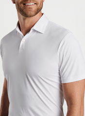 Peter Millar Polos Peter Millar - Men's Featherweight Mélange Performance Polo - White