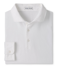 Peter Millar Polos S / White Peter Millar - Men's Crown Flex Cotton Long-Sleeve Polo