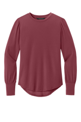 Mercer+Mettle Knit Top XS / Rosewood Mercer+Mettle - Women's Stretch Jersey Long Sleeve Blouson Top