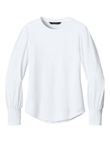 Mercer+Mettle Specialty Knits XS / White Mercer+Mettle - Women's Stretch Jersey Long Sleeve Blouson Top
