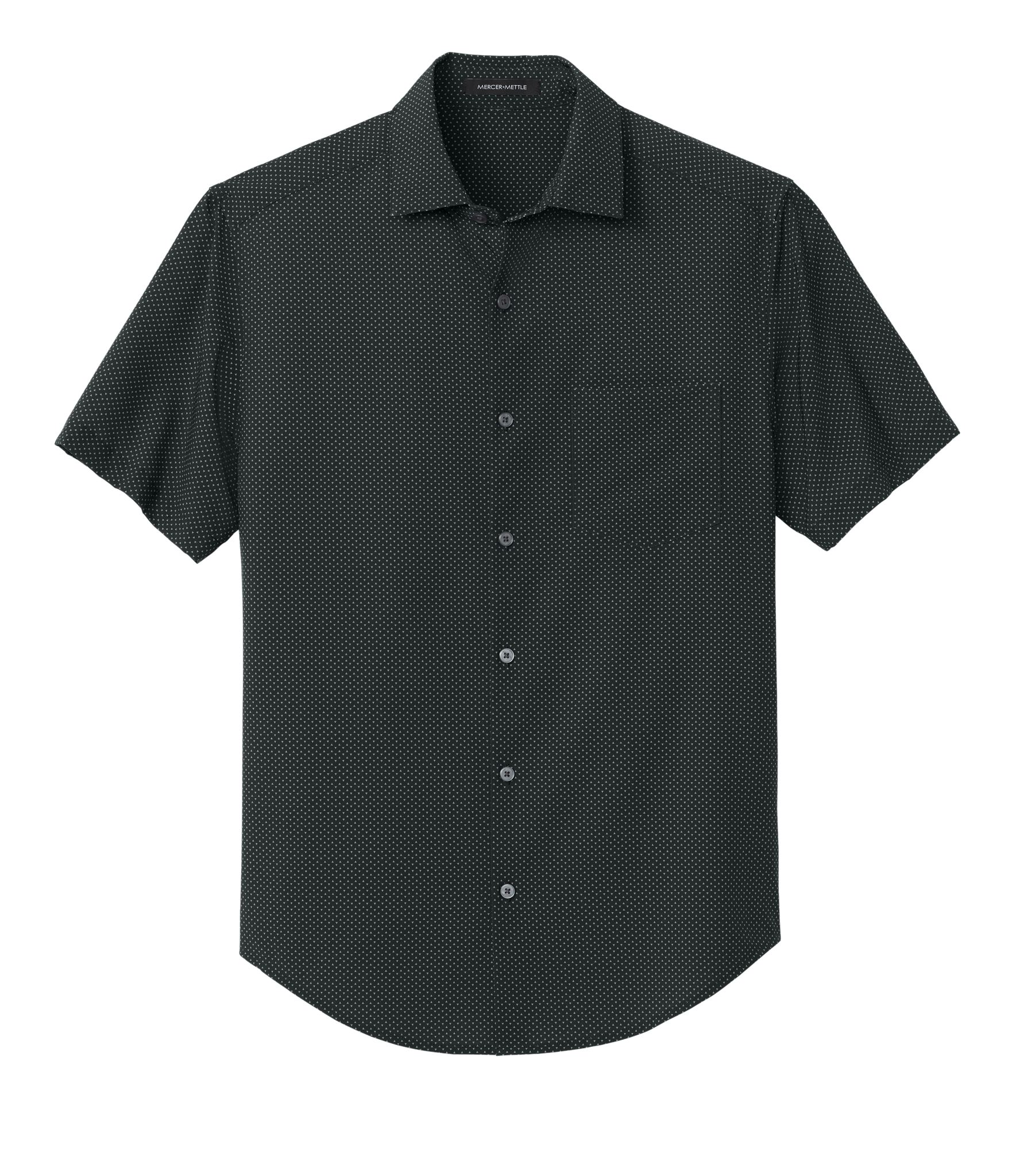 Mercer+Mettle Woven Shirts XS / Deep Black Triangle Print Mercer+Mettle - Men's Short Sleeve Patterned UV Capital Tech Shirt