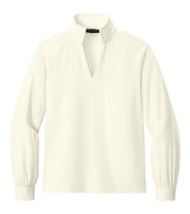 Mercer+Mettle Woven Shirts XS / Ivory Chiffon Mercer+Mettle - Women’s Long Sleeve Buttery Soft Popover Blouse
