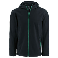 Clique by Cutter & Buck Outerwear S / Black/Bottle Green Clique by Cutter & Buck - Men's Tempo Recycled Softshell Hooded Jacket