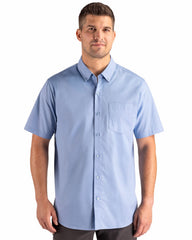 Clique by Cutter & Buck Woven Shirts Clique by Cutter & Buck - Men's Hustle Recycled Short Sleeve Button Down