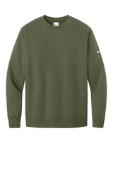 Nike Sweatshirts XS / Medium Olive Nike - Men's Club Fleece Sleeve Swoosh Pullover Crew