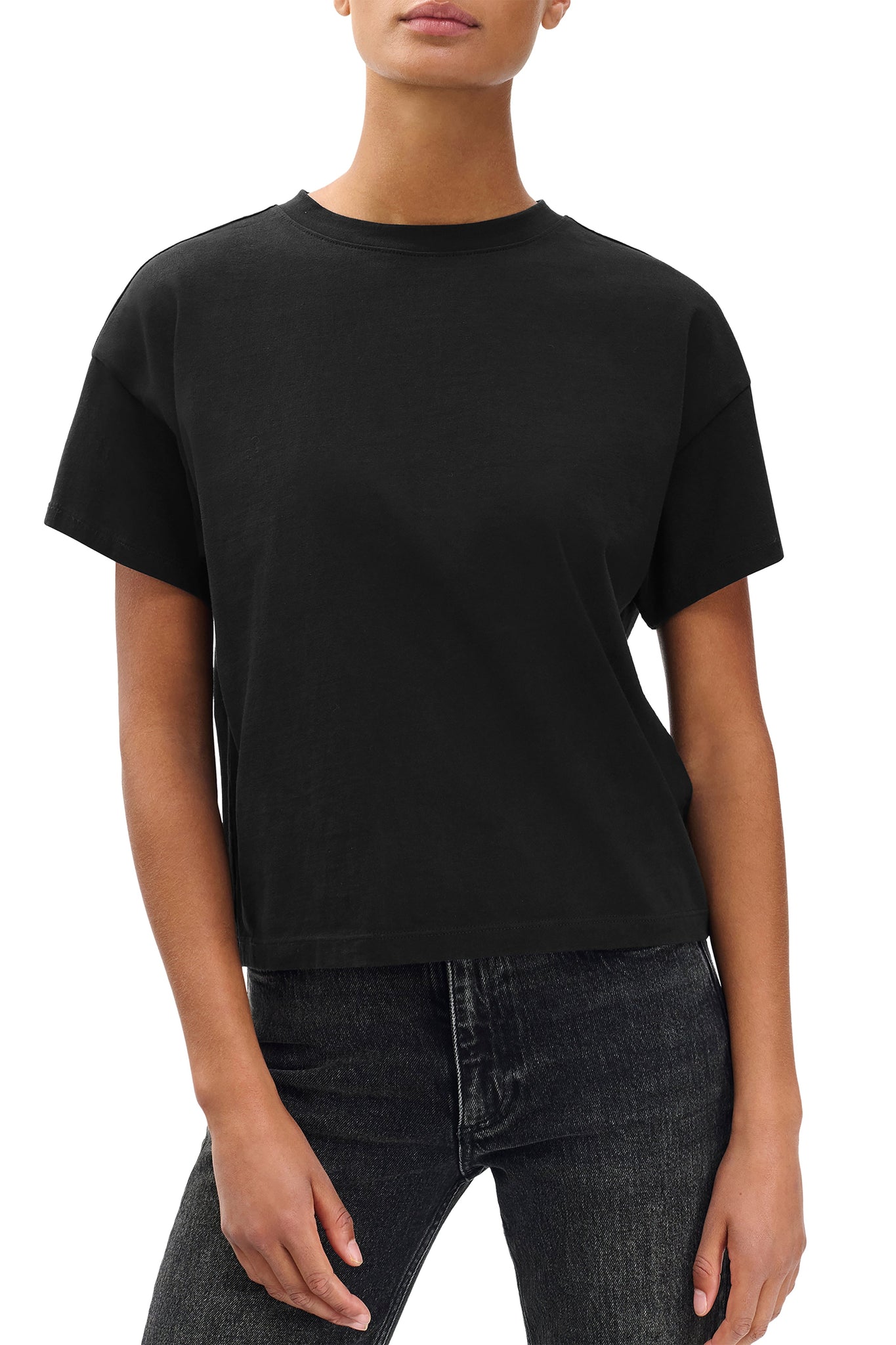 rag & bone T-Shirts XXS / Black rag & bone - Women's Kelly Boxy Jersey Tee