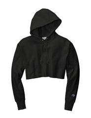 Champion Sweatshirts XS / Black Champion - Women’s Reverse Weave® Cropped Cut-Off Hooded Sweatshirt