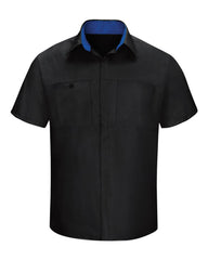 Red Kap Workwear Only S / Black/Royal Blue Red Kap - Men's Short Sleeve Performance Plus Shop Shirt w/ Oilblok Technology