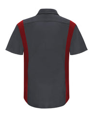 Red Kap Workwear Only Red Kap - Men's Short Sleeve Performance Plus Shop Shirt w/ Oilblok Technology