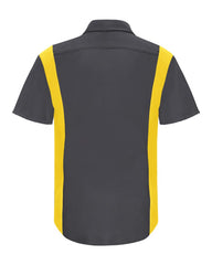 Red Kap Workwear Only Red Kap - Men's Short Sleeve Performance Plus Shop Shirt w/ Oilblok Technology