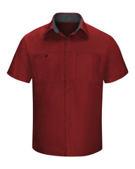 Red Kap Workwear Only S / Fireball Red/Charcoal Red Kap - Men's Short Sleeve Performance Plus Shop Shirt w/ Oilblok Technology