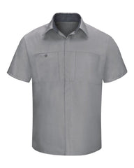 Red Kap Workwear Only S / Light Grey/Charcoal Red Kap - Men's Short Sleeve Performance Plus Shop Shirt w/ Oilblok Technology