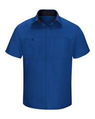 Red Kap Workwear Only S / Royal Blue/Black Red Kap - Men's Short Sleeve Performance Plus Shop Shirt w/ Oilblok Technology
