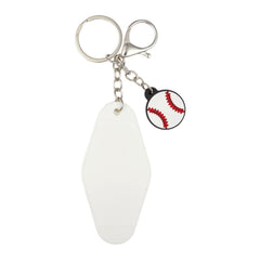 Retro Baseball Motel Keychain
