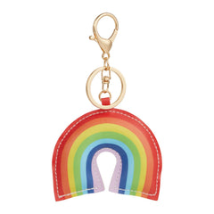 Rainbow Leather Keychain