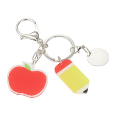 Threadfellows Curated Collection Bags One Size / Red Education 2-Charm Keychain