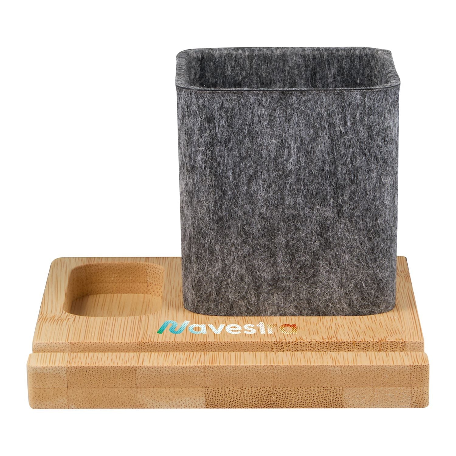 Threadfellows Curated Collection Accessories One Size / Natural/Grey Recycled Felt & Bamboo Pen Holder
