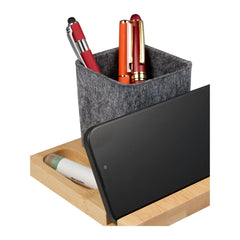 Threadfellows Curated Collection Accessories One Size / Natural/Grey Recycled Felt & Bamboo Pen Holder
