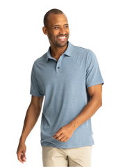 Free Fly Polos S / Heather Deepwater Free Fly - Men's Bamboo Flex Polo II