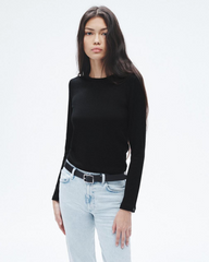 rag & bone T-shirts XXS / Black rag & bone - Women's The Knit Long Sleeve Tee