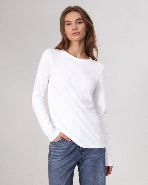 rag & bone T-shirts XXS / Bright White rag & bone - Women's The Slub Long Sleeve Tee