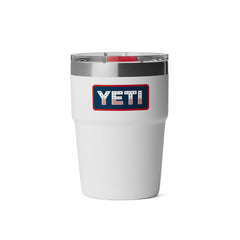 YETI 16oz / White-Badge YETI - Red, White & Blue Rambler 16oz Stackable Cup w/ Magslider Lid