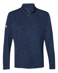 adidas Layering S / Navy Adidas - Men's Lightweight Mélange Quarter-Zip Pullover