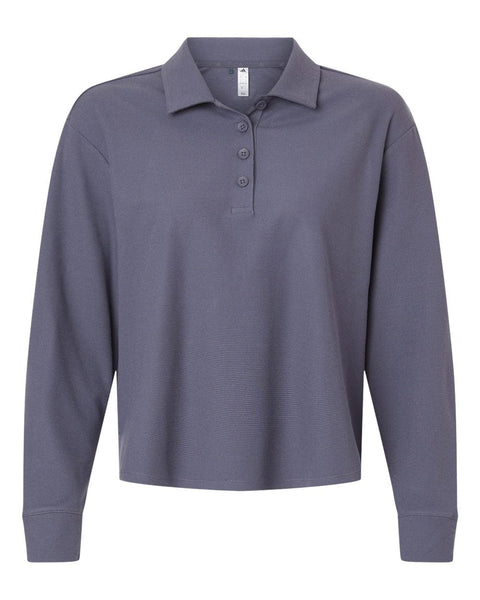 adidas Polos XS / Preloved Violet adidas - Women's Beyond Long Sleeve Loose Polo
