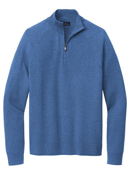 Brooks Brothers Sweaters XS / Charter Blue Heather Brooks Brothers - Men's Cotton Stretch 1/4-Zip Sweater