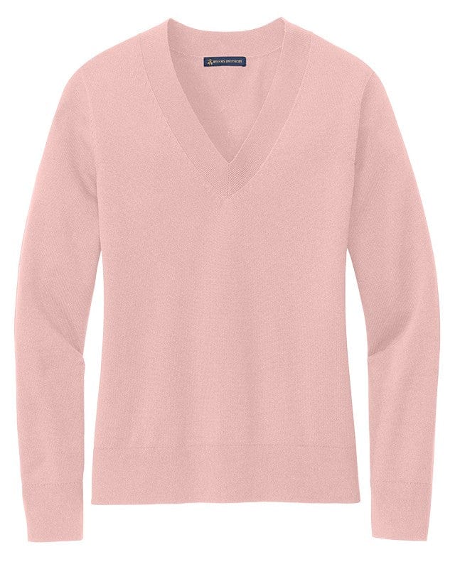 Brooks Brothers Sweaters XS / Pearl Pink Brooks Brothers - Women's Cotton Stretch V-Neck Sweater