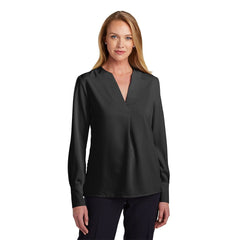 Brooks Brothers Woven Shirts Brooks Brothers - Women's Open-Neck Satin Blouse