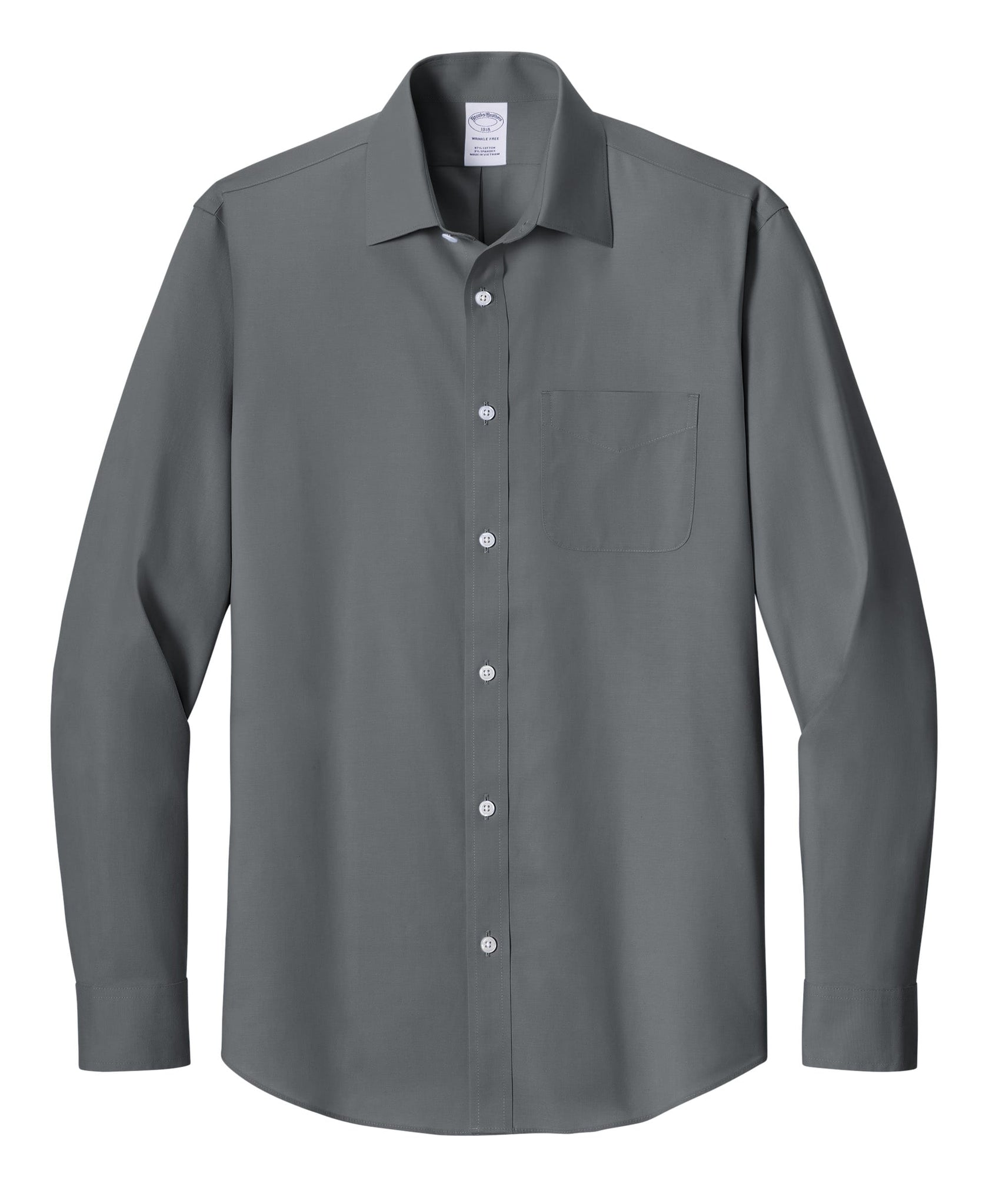 Brooks Brothers Woven Shirts XS / Deep Black Brooks Brothers - Men's Wrinkle-Free Stretch Pinpoint Spread Collar Shirt