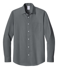 Brooks Brothers Woven Shirts XS / Deep Black Brooks Brothers - Men's Wrinkle-Free Stretch Pinpoint Spread Collar Shirt