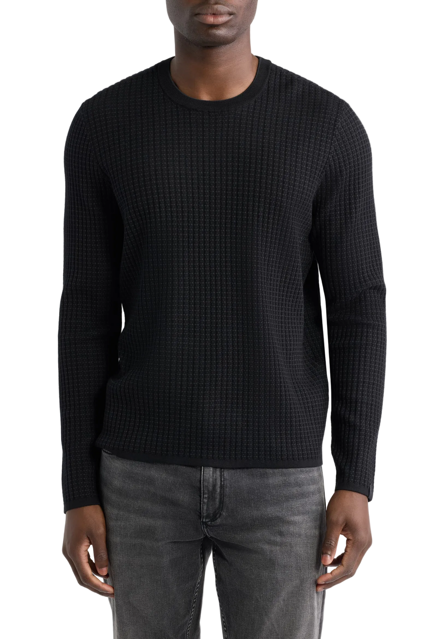 rag & bone Sweaters S / Black rag & bone - Men's Harvey Rib Long Sleeve Crew