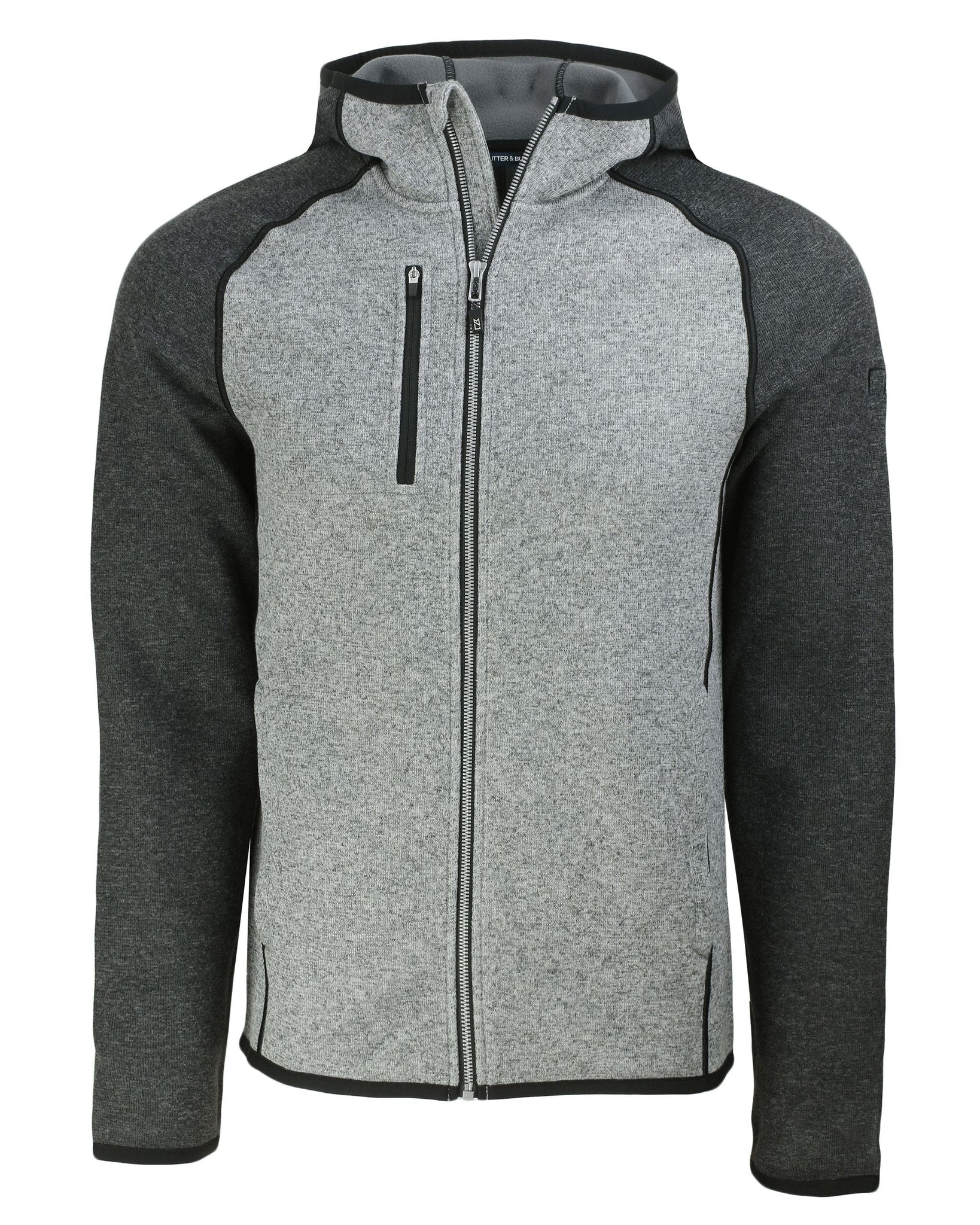 Cutter & Buck Fleece S / Polished Heather/Charcoal Heather Cutter & Buck - Men's Mainsail Hooded Jacket