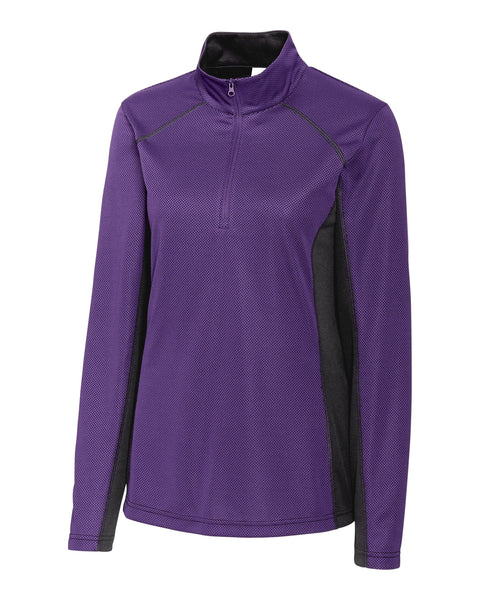 Cutter & Buck Layering XS / College Purple Cutter & Buck - Clique Women's Ice Pique Colorblock Half Zip Pullover