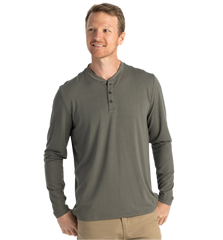 Free Fly T-shirts S / Fatigue Free Fly - Men's Bamboo Flex Long Sleeve Henley