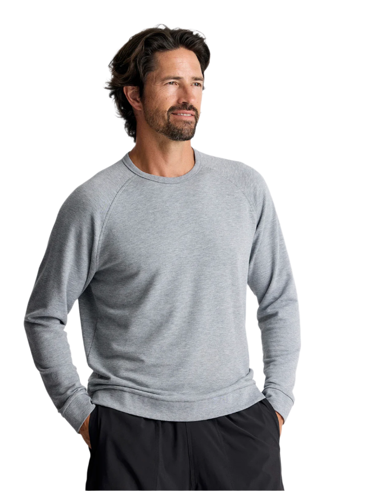 Free Fly Sweatshirts S / Heather Grey Free Fly - Men's Bamboo Lightweight Fleece Crew