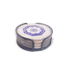 CoasterStone Accessories One Size / Blue CoasterStone - Mesh Holder Gift Set w/4 Round Coasters