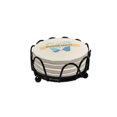 CoasterStone Accessories One Size / Black CoasterStone - Loop Holder Gift Set w/4 Tumbled Round Coasters