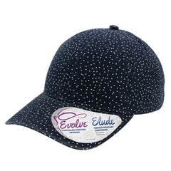 Infinity Her Headwear Adjustable / Navy/White Polka Dots Infinity Her - HATTIE Printed Ponytail Cap