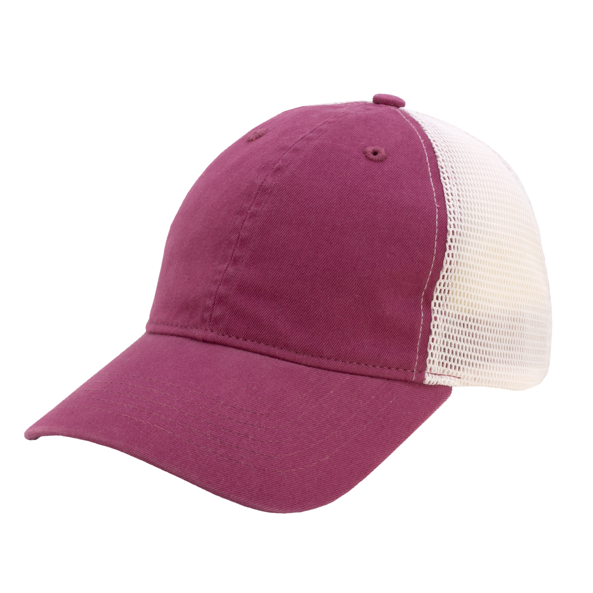 Infinity Her Headwear Adjustable / Berry/White Infinity Her - ANNIE Peached Twill Mesh Back Ponytail Cap
