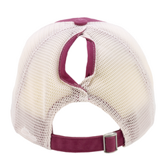Infinity Her Headwear Infinity Her - ANNIE Peached Twill Mesh Back Ponytail Cap