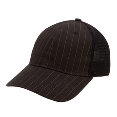 Infinity Her Headwear Adjustable / Black Pinstripe/Black Infinity Her - ANNIE Peached Twill Mesh Back Ponytail Cap