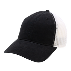 Infinity Her Headwear Adjustable / Black/White Infinity Her - ANNIE Peached Twill Mesh Back Ponytail Cap